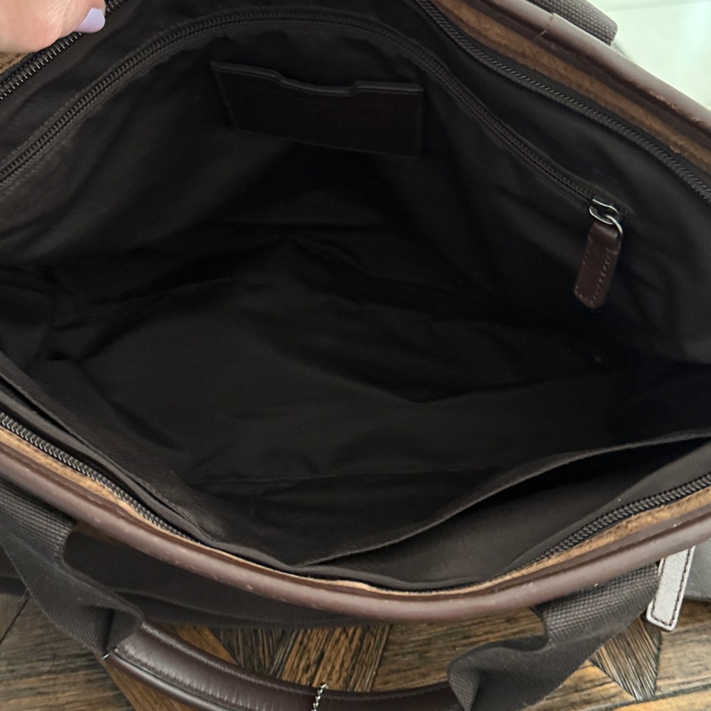 Coach Dark Brown Suede Messenger Bag - Picture 7 of 11